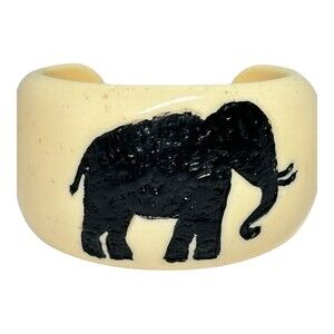 Jessica Kagan Cushman Resin Cuff Bracelet Elephant theme